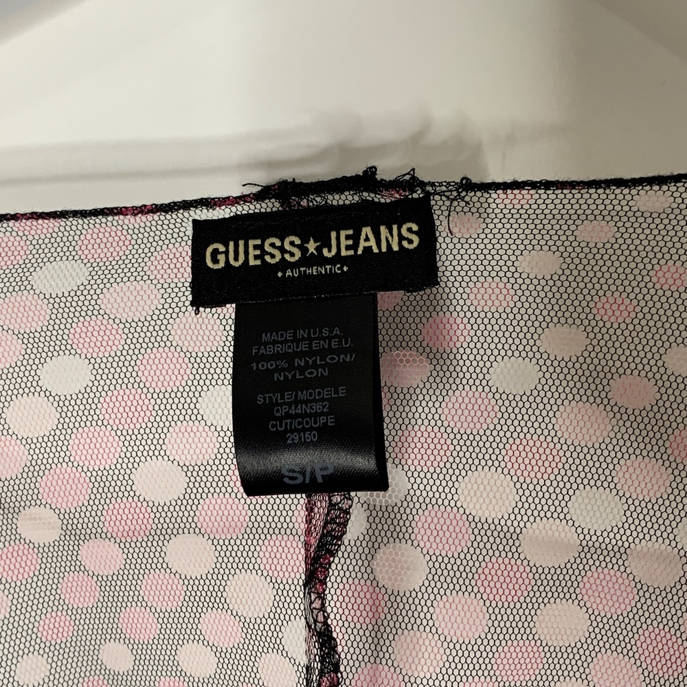 Guess Polka Dot Sheer Pancho Sz Small - Picture 2 of 3